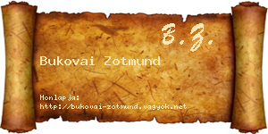 Bukovai Zotmund névjegykártya